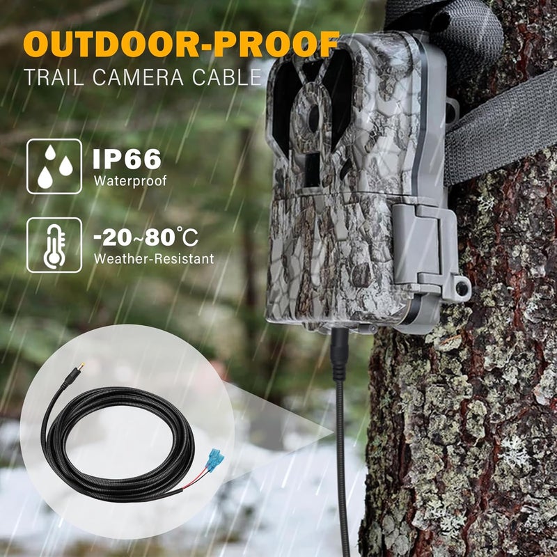 KSK 79-inch Chew Proof Trail Camera Power Cord, 4.0x1.7mm DC External Power Cable, Compatible with Tactacam Reveal, X, XB, SK, Wise Eye, Spartan Gocam, etc - Image 2
